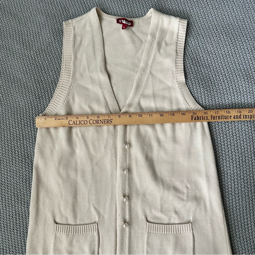 STAUD Jo Pearl Button Sweater Vest size medium - Picture 6 of 9